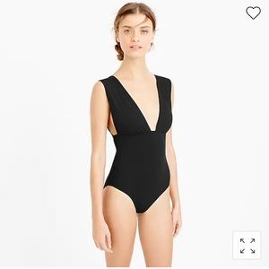 J Crew Plunge V-Neck One-Piece Swimsuit